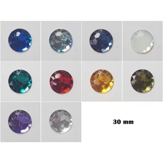 Chaton Redondo 30 mm Acrílico -CORES A ESCOLHER Para Colagem Bijuterias e Artesanato Strass Cabuchon