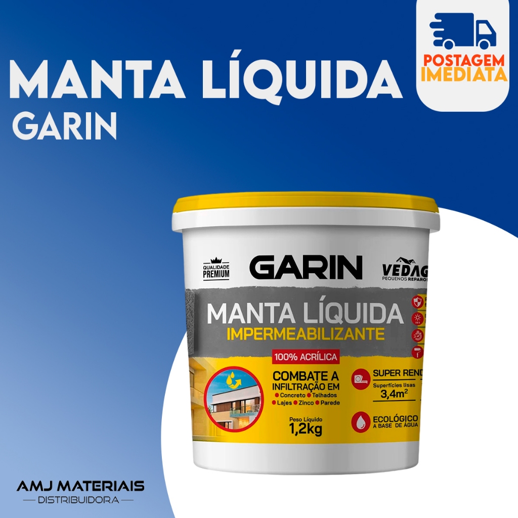 Manta Liquida Combate A Infiltração Lajes E Telhados 1,2kg | Shopee Brasil