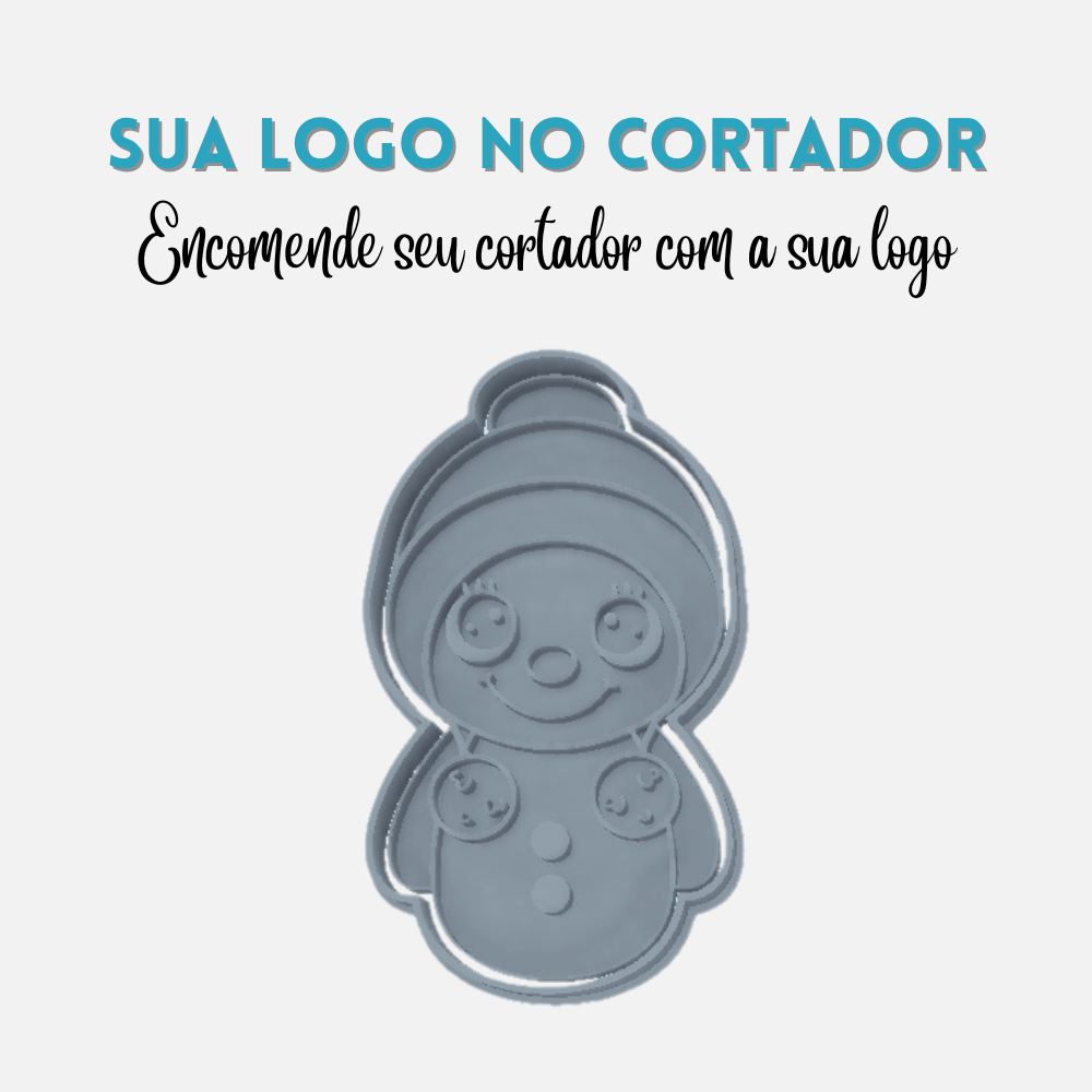 Cortador de Biscoito com Carimbo 7cm - Faça com a sua logo personalizada