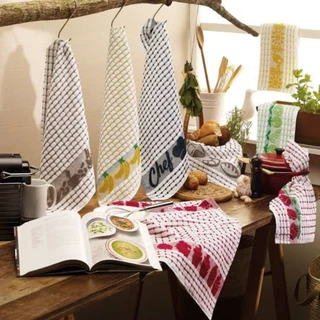 Kit 6 Panos de Prato GOURMET Premium Atoalhado 100% Algodão Teka Cor Sortida