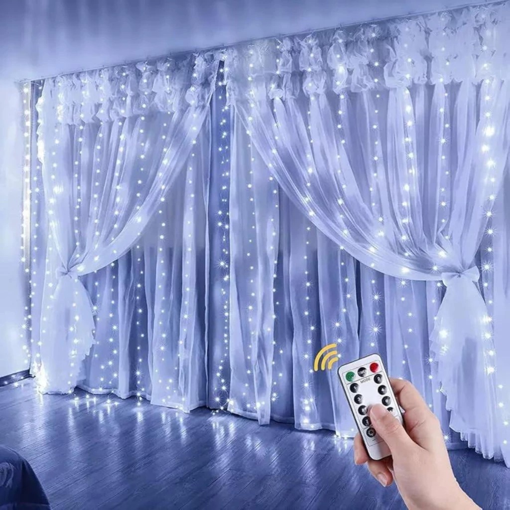 Cortina Led Decoração + 300 Leds 3x3 Metros Bivolt 110v/220v | Shopee ...
