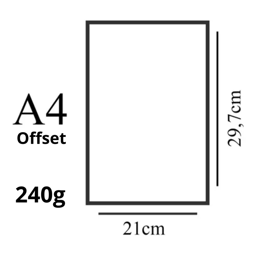 Papel offset a4 branco 240gr 150und shopee brasil