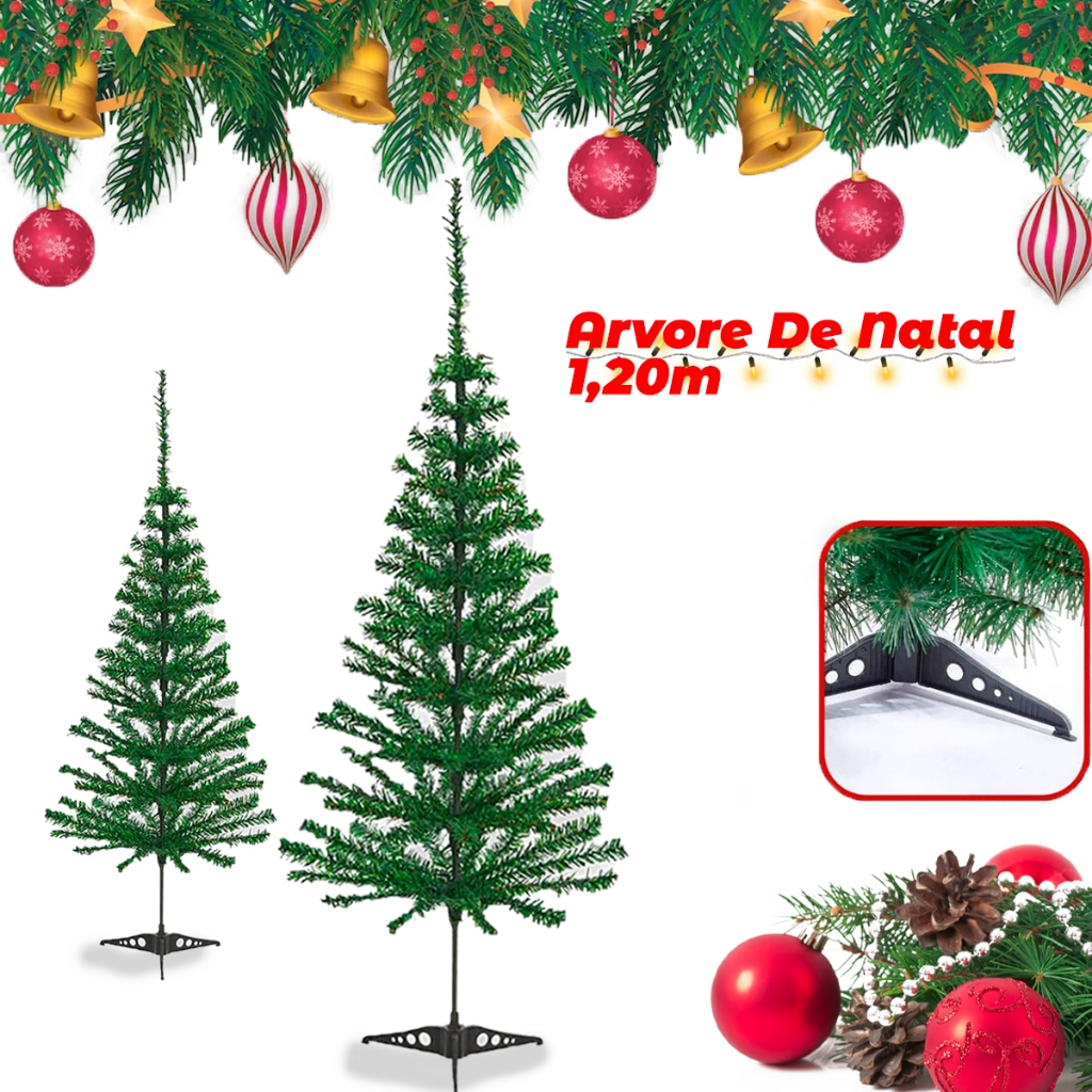 Árvore Natal Verde 120cm 100 Galhos Decoração Natalina Premium luxo ...