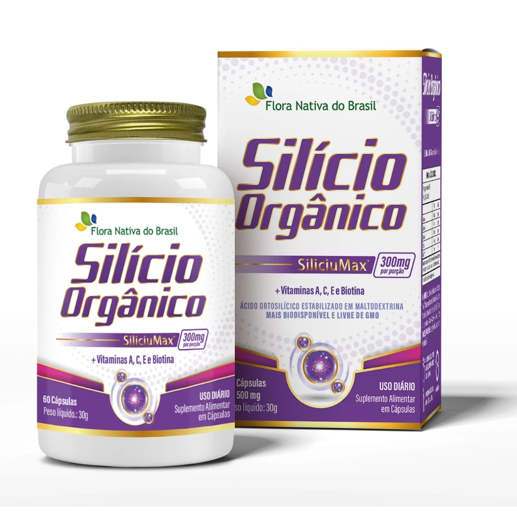 Silício Orgânico + Vitaminas A,C,E e Biotina - 60 capsulas - Flora Nativa