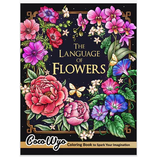Livro Completo THE LANGUAGE OF FLOWERS Impresso - 42 desenhos pra colorir - Tamanho A5 em Oferta na Shopee