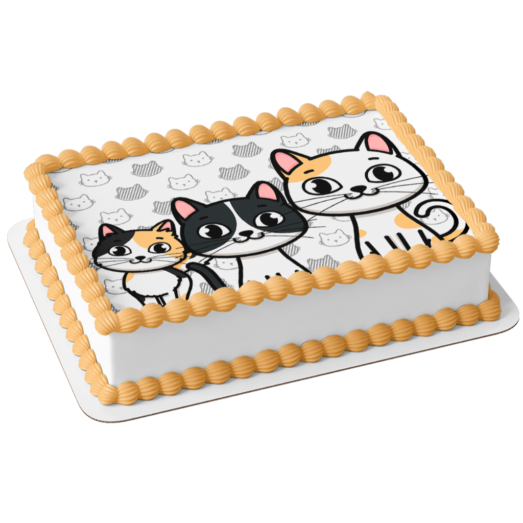 Gatinhos Papel arroz comestível para bolo 20 x 30 cm