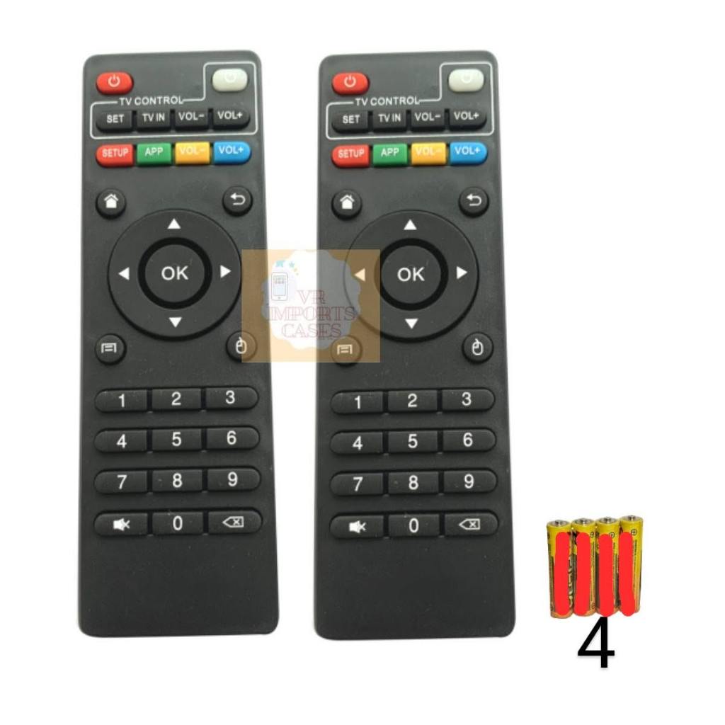 2x Controle Remoto Para Tv Botões Inteligentes Aparelho Box C/ Pilhas ...