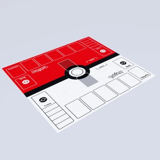 Playmat Pokémon TCG Duplo Pokébola Lona Vinil Card Game Jogo de cartas