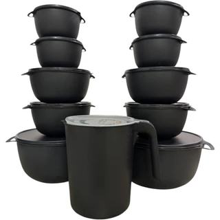 Kit Bowl Potes Plásticos Redondo 10 peças + 1 Jarra