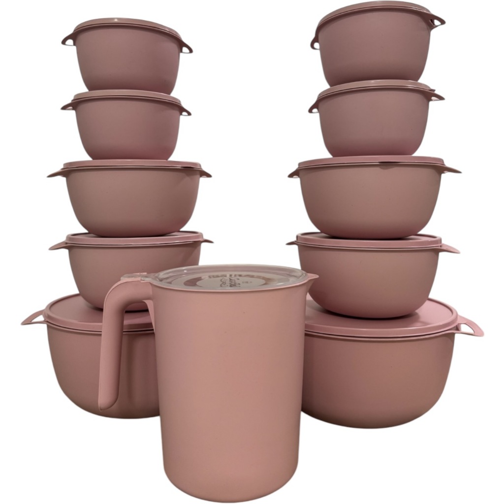 Conjunto Bowl Pote Plástico Redondo 10 peças + 1 Jarra OU 3 Peças, Microondas, Lava-Louças, Freezer