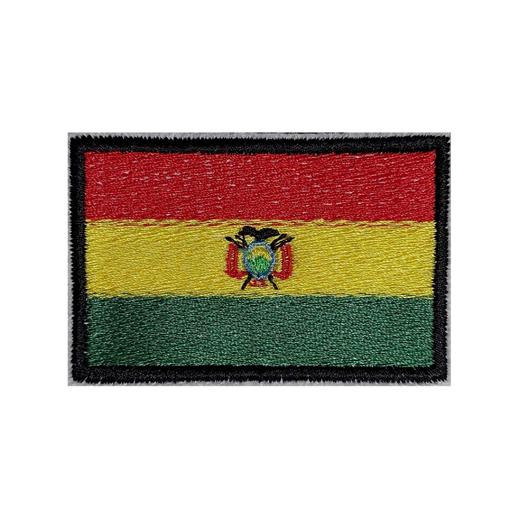 Toppa Termoadesiva Bandiera Bolivia - Ricamo 9x6 Cm Per Abbigliamento Personalizzato - 2