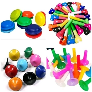 KIT COM 100 MINI BRINQUEDOS SENDO 25 LINGUA DE SOGRA+25 MINI PIAO+25 MINI IOIO+25 MINI CORNETA FESTA ANIVERSARIO PRENDA em Oferta na Shopee