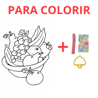 Kit 50 desenhos para colorir, pintar TEMA FRUTAS , em folha A4, SEM REPETIÇÃO , 02 desenhos por folha , férias escolares em Oferta na Shopee