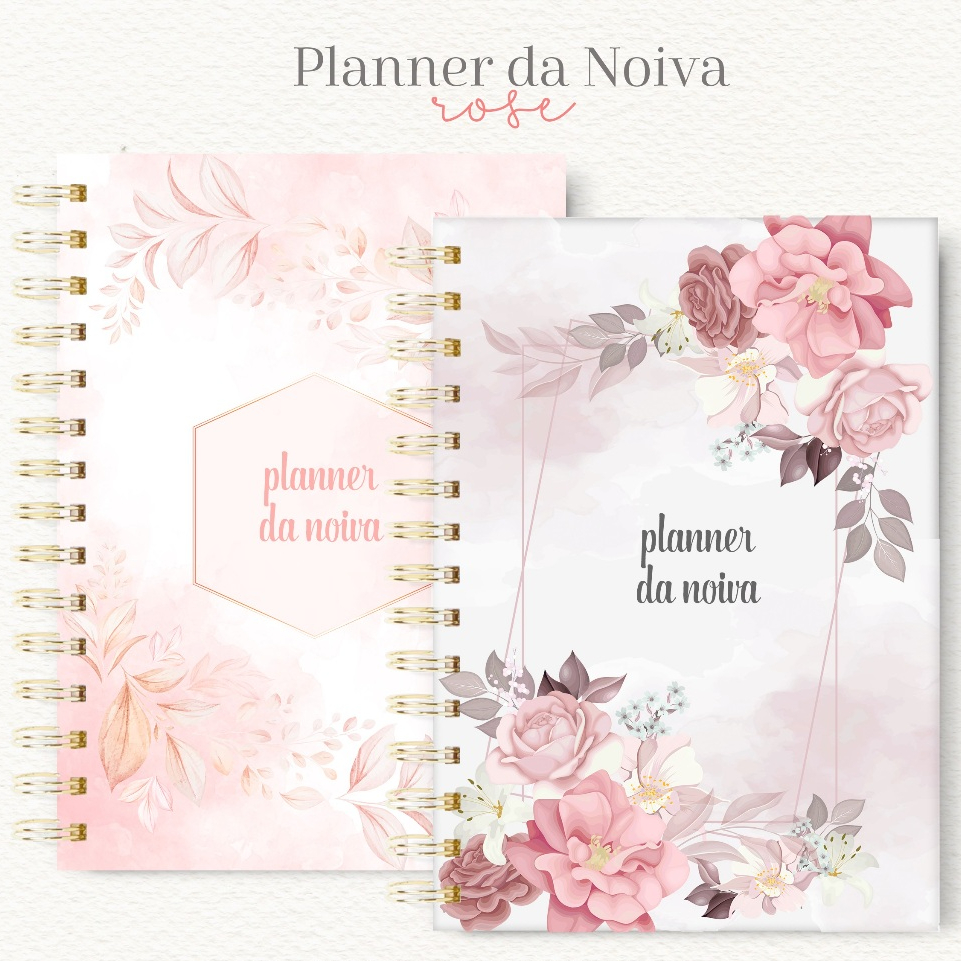 Rose - Planner da noiva flores rosa com flore- 298 páginas - planner ...