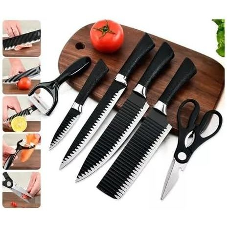 Kit de Facas Para Churrasco Ou Cozinha Profissional 6 Peças Ótimo Para o Dia a Dia