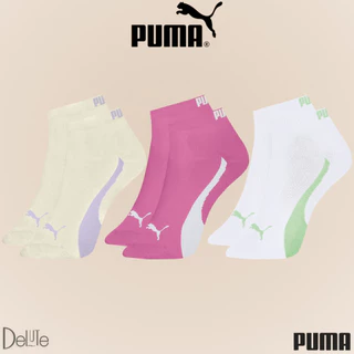 Kit com 3 Pares de Meias Adulto Puma Modelo Sapatilha Calcanhar Verdadeiro Feminina Esportiva Lisa