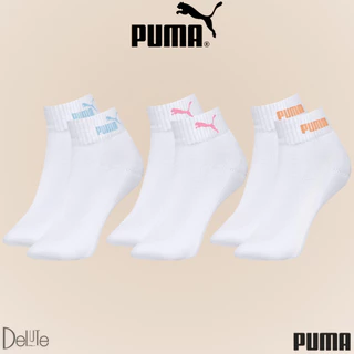 Kit com 3 Pares de Meias Puma Modelo Cano Baixo Lisa Básica Esportiva Calcanhar Verdadeiro Feminina