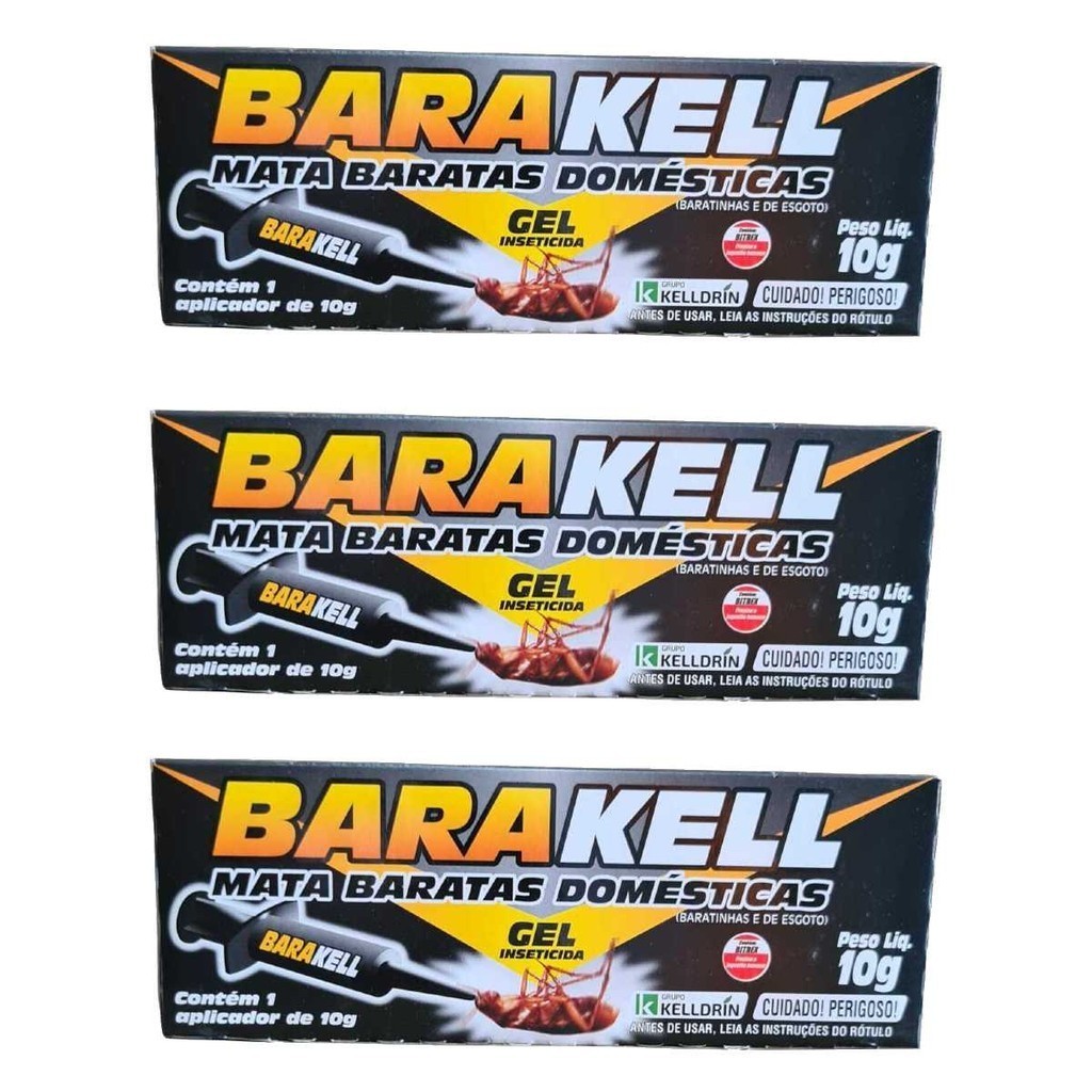 Mata Baratas KIT 3 Barakell Gel Baratinha Americana Germânica 10gr ...
