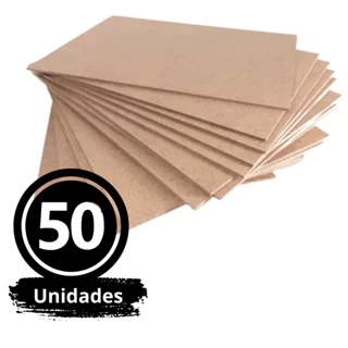Kit 50 Unidades De Placa de MDF Cru 28cm x 20cmx 3mm Quadro Chapa Multiuso