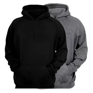 Kit 2 Moletom Canguru Unissex Com Capuz Algodão Flanelado Liso Sem Estampa Feminino e Masculino frio em Promoção na Shopee Kit 2 Moletom Canguru Unissex Com Capuz Algodão Flanelado Liso Sem Estampa Feminino e Masculino frio