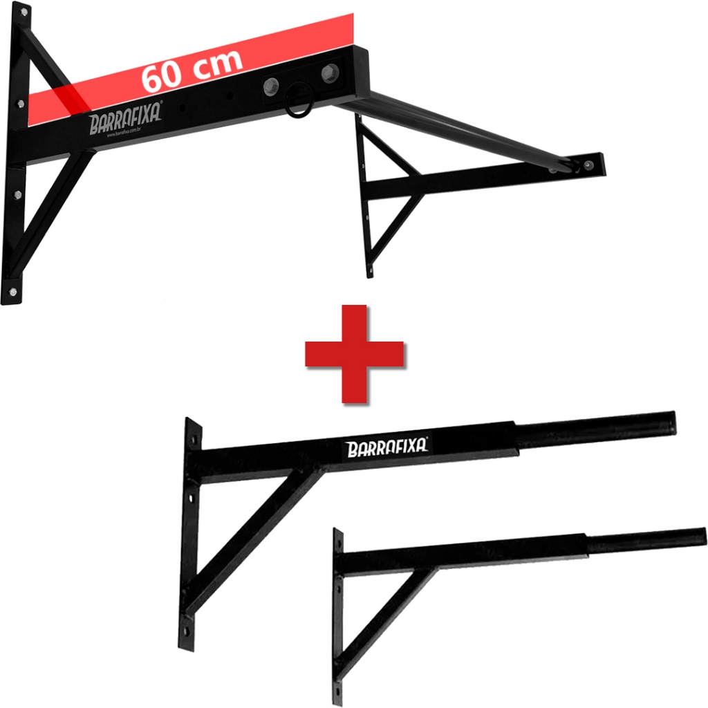 Barra Fixa Longa Academia Exercício + Paralela Dip De Parede | Shopee ...
