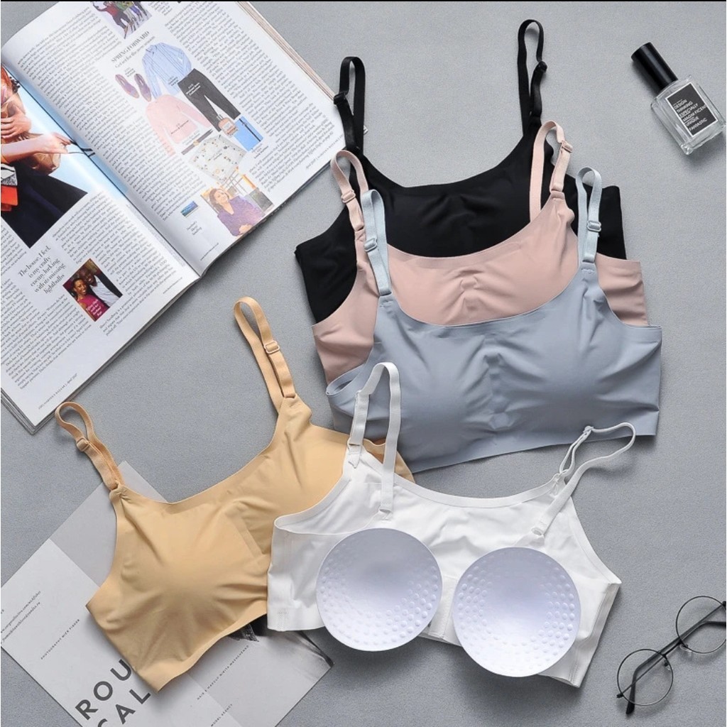 Kit 3 Top Sutiã Sem Costura com Bojo Removível