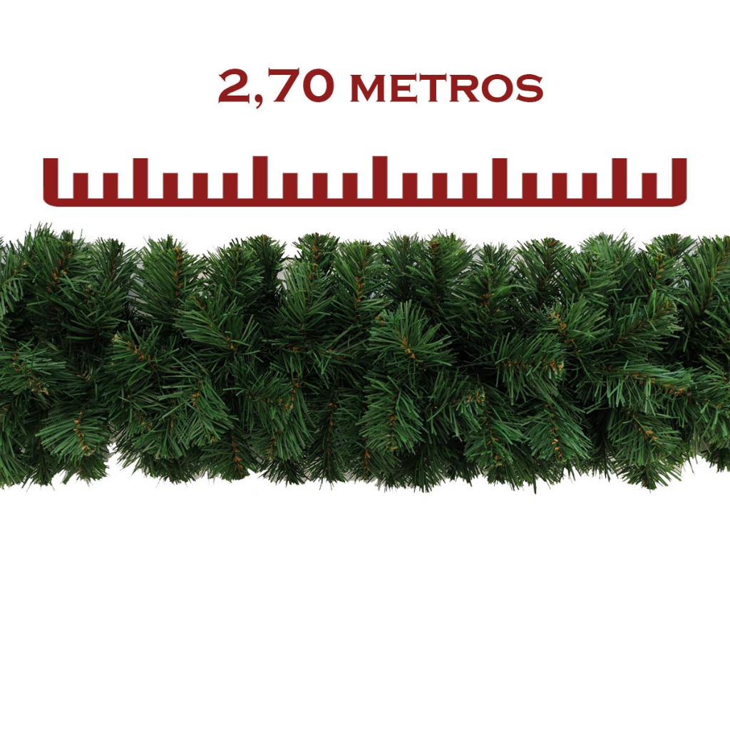 Festão Aramado Grosso Flexível Natal Luxo 270cm - 200 Galhos