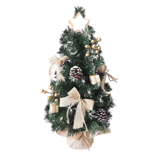 Mini Árvore de Natal Decorada Vermelho / Bege 60cm