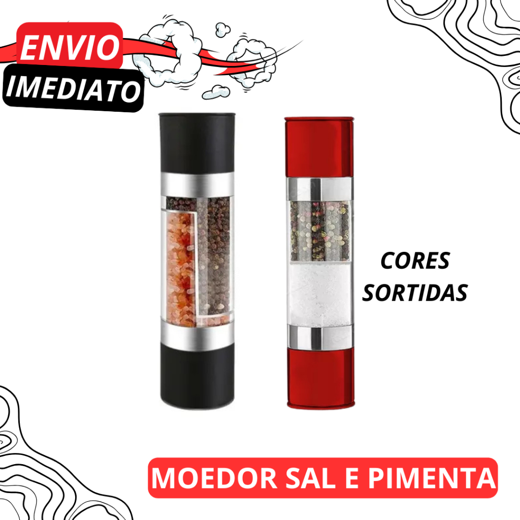 Moedor De Sal Grosso E Pimenta Aço Inox E Vidro Manual 21 cm
