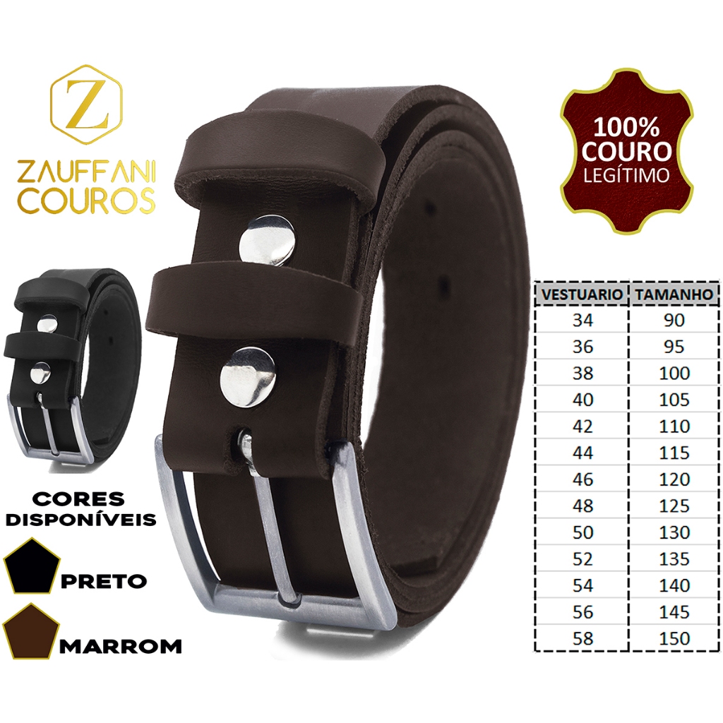 Cinto Largo Masculino Couro Legitimo Natural Casual Social