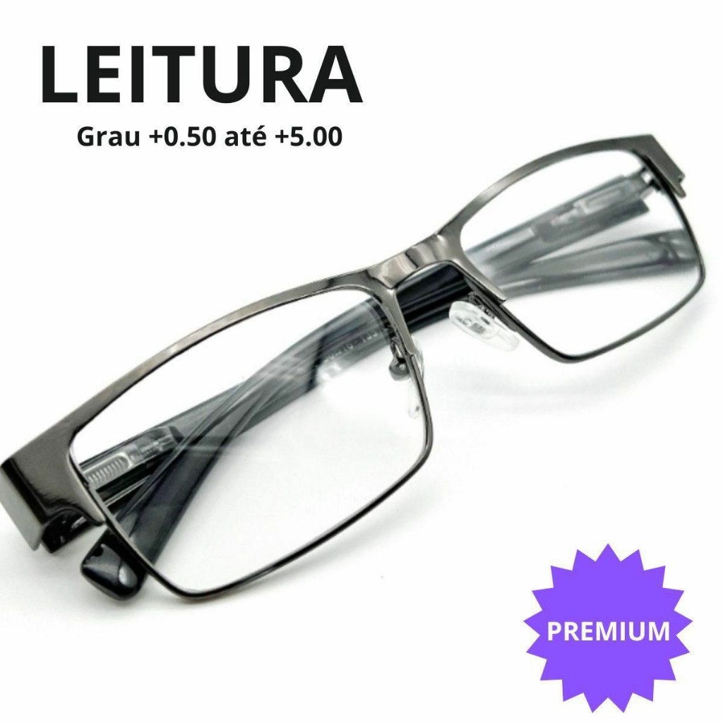 Óculos Para Leitura Metal Aço Com Grau Para Perto Descanso Presbiopia ...