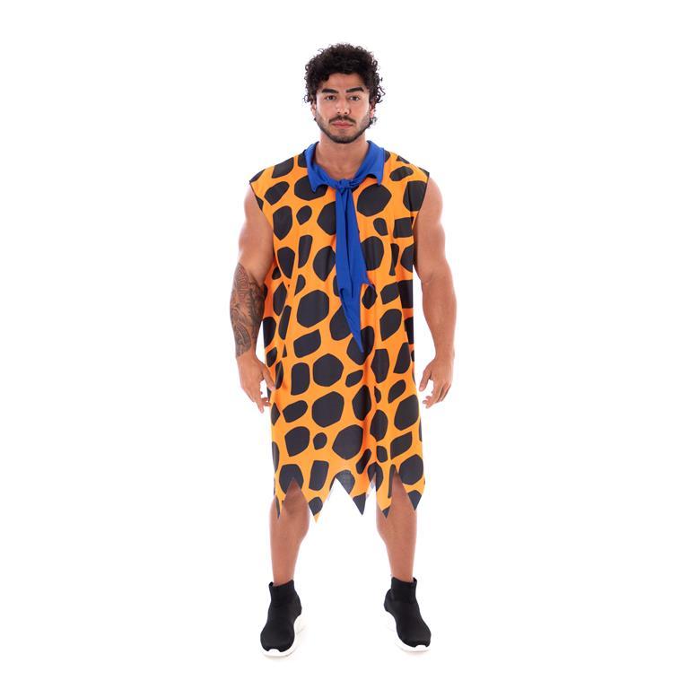 Fantasia De Carnaval Homem Das Cavernas Laranja Adulto
