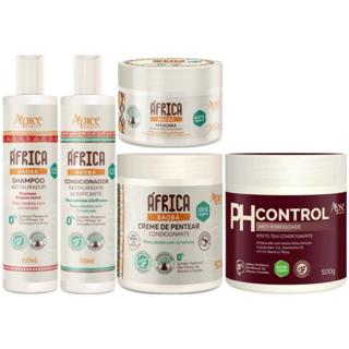 Kit Africa Baoba Apse Anti Porosidade Capilar 5 Produtos Completo Com Mascara Ph Control 280g