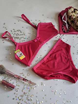 Kit Conjuntos Infantil Juvenil Menina Mo A Lingerie Com Bojo Em Espuma Conforto Calcinha