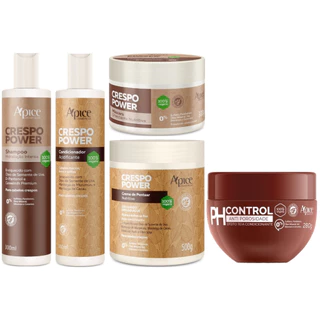 Kit Crespo Power Apse Anti Porosidade Capilar 5 Produtos Completo Com Mascara Ph Control 280g