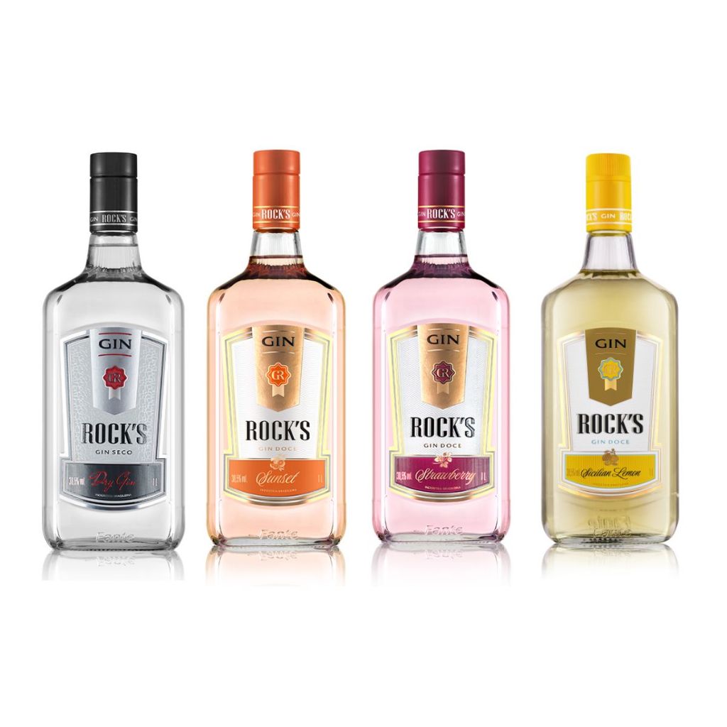 Kit 04 Gin Rocks : 01 Dry (seco) 01 Strawberry (Doce ) 01 Sicilian ...
