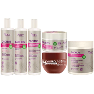 Kit Apse Cachos 5 Itens + Mascara PH Control Tratamento Capilar Completo Cabelo Vegano