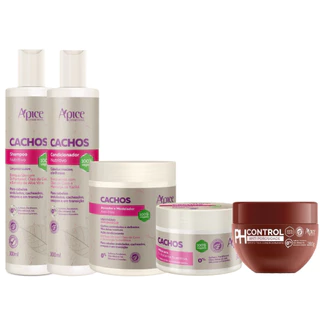 Kit Apse Cachos Sh + Cond + Mascara + Ativador + PH Control Cachos Profissional Completo