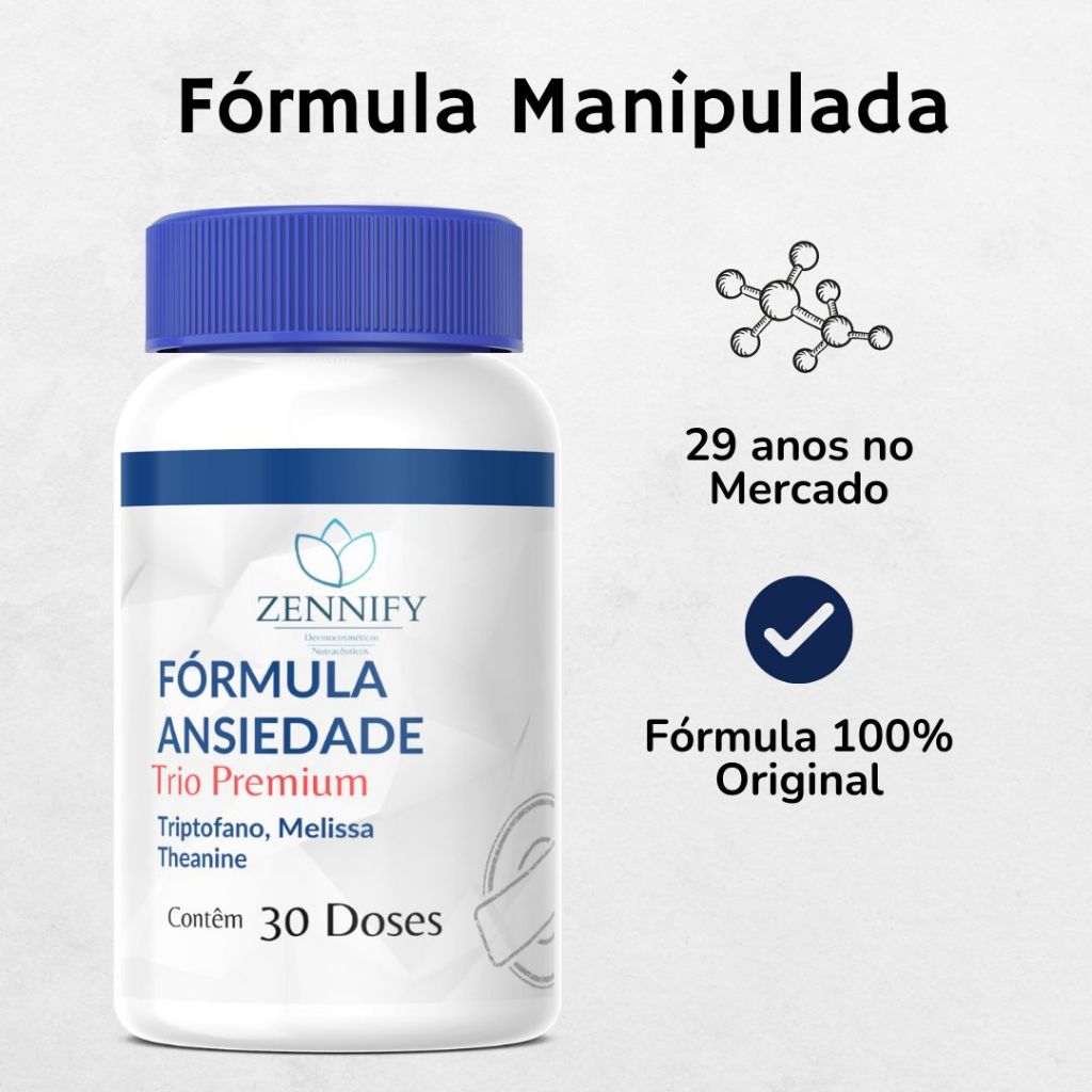Suplemento Para Ansiedade Nervosismo 30 Cápsulas Manipulado Zennify ...