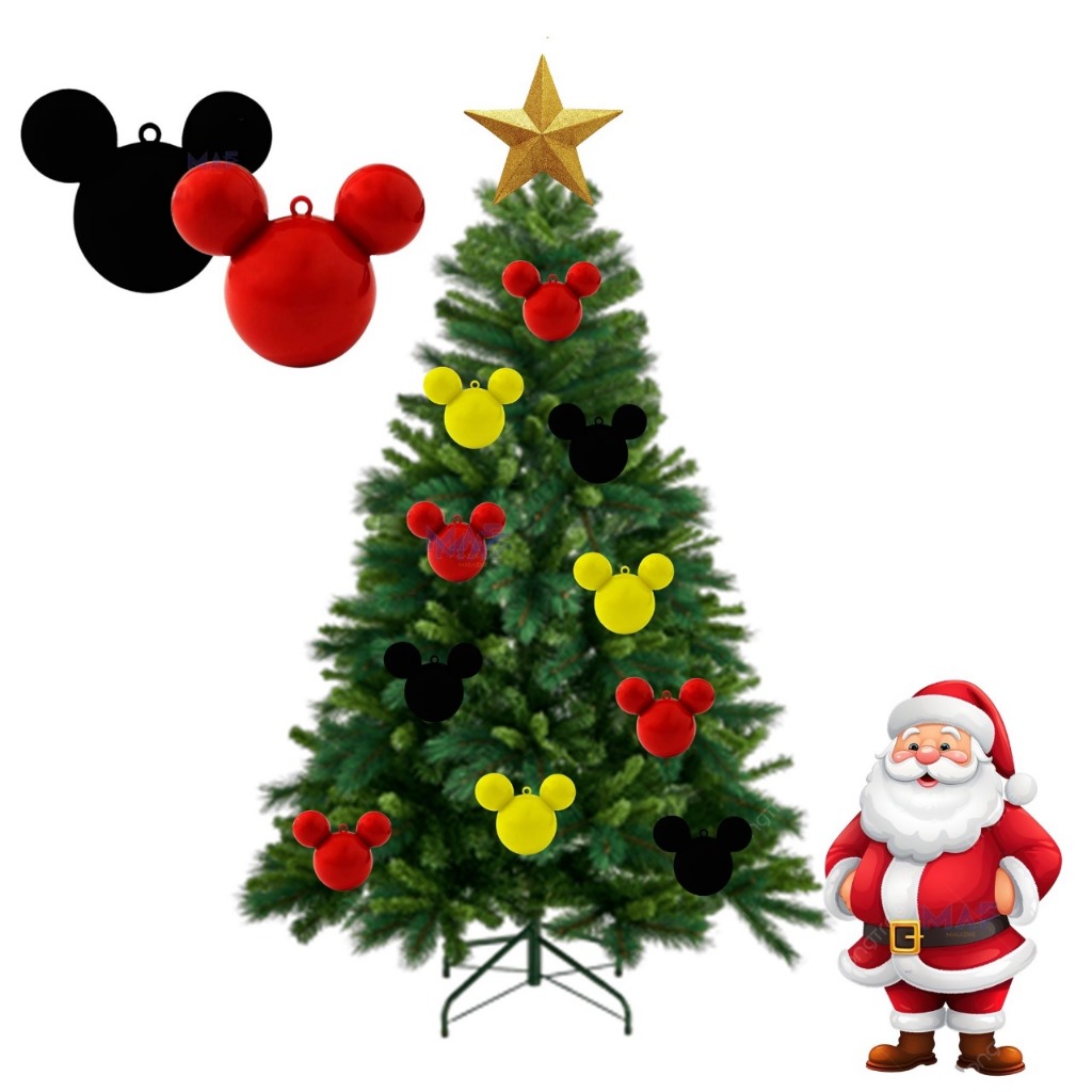 50 Enfeites P/ Árvore de Natal Mickey Minnie Decoração Natalina ...