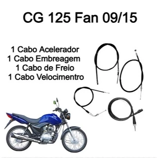 Kit C/4 Cabos CG 125 Fan 09/15 (Cabos Aceleredor,Embreagem, Freio e Velocimentro) em Oferta na Shopee