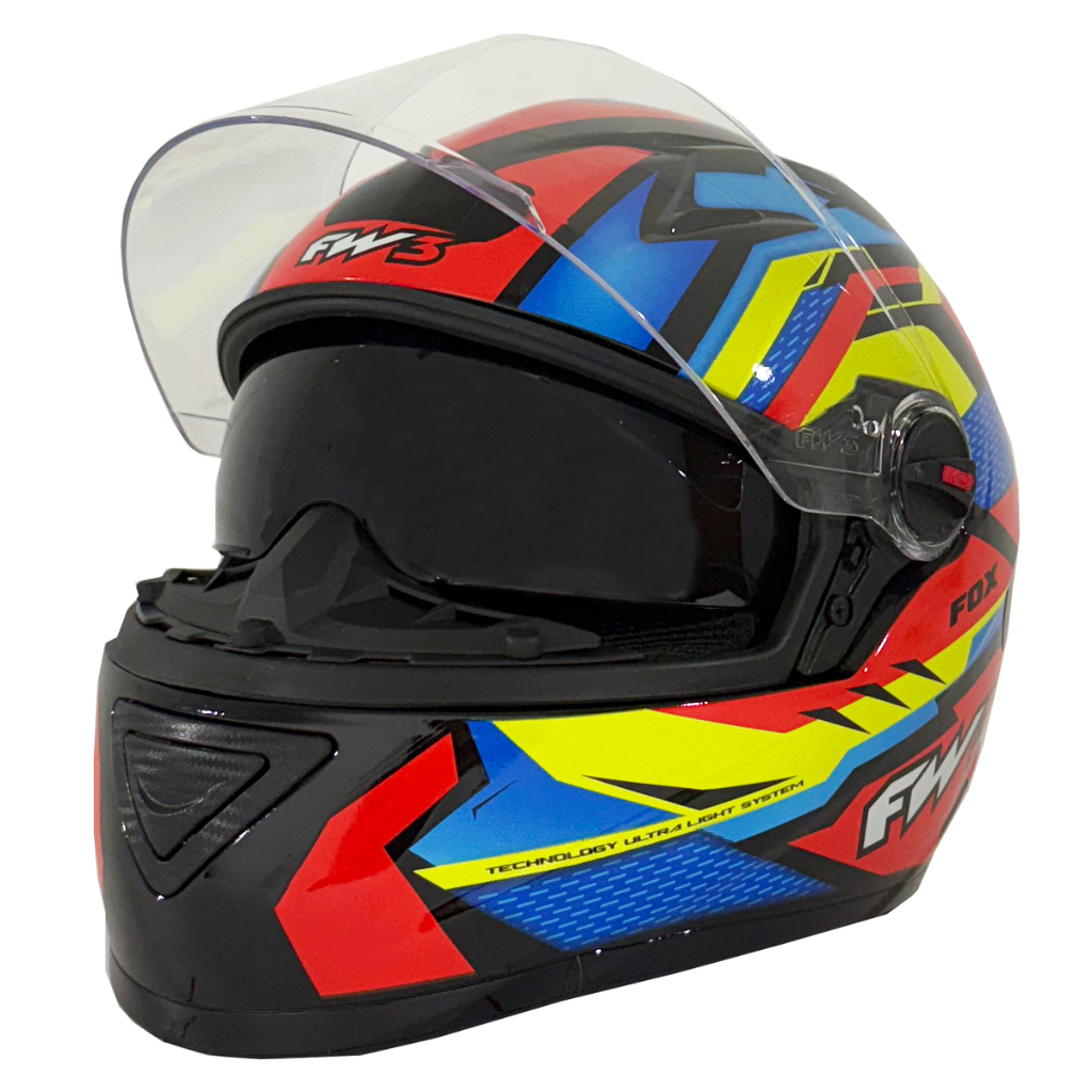 Capacete Moto Fechado Gtx Fox Fw3 Oculos Interno Narigueira Alta