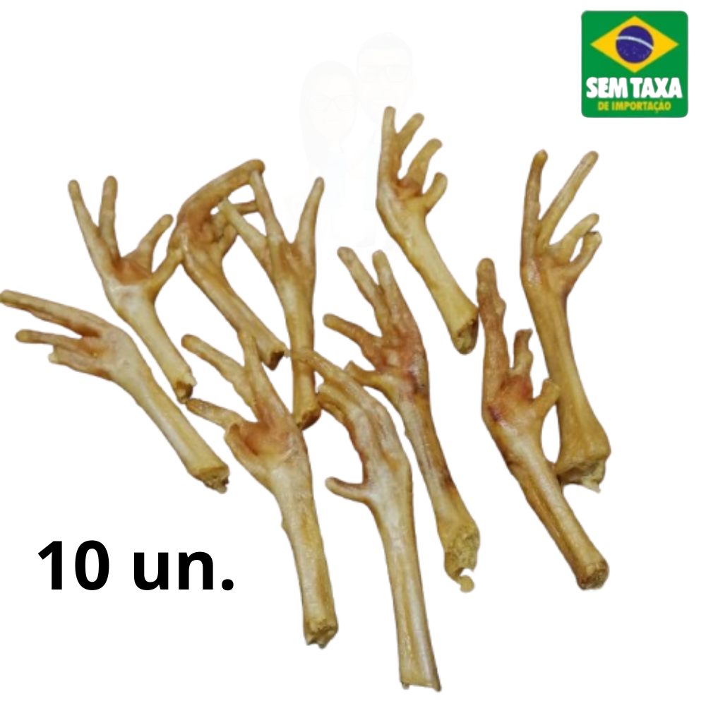 Pé De Frango Natural Pacote Com 10 Unidades Petisco para Cães em Oferta na Shopee