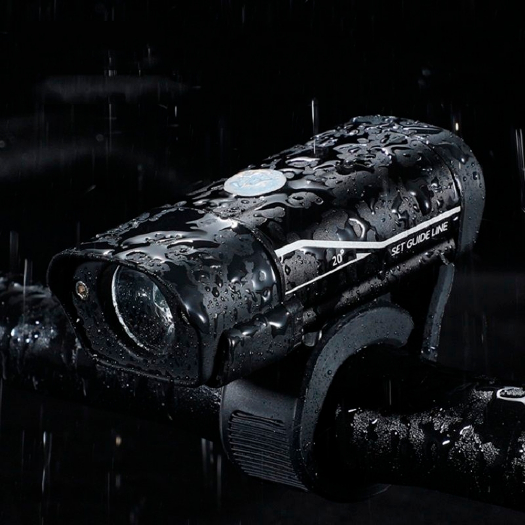 Lanterna Bicicleta Luz Forte Farol T6 triplo 350 lumens Led Com 3 Focos 5 Modos Recarregável