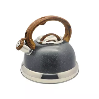 Chaleira Com Indução Brinox 2,7L com Apito em Aço Inox - Linha Roma - Cor Granito
