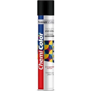 Tinta Spray Uso Geral Preto Semi Brilho 250ml Chemicolor