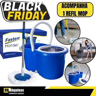 Balde Mop 360º Com Esfregão Giratório Inox FST012 - FASTERR