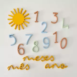 Kit Mesversário Tema Sol - MDF Premium - 15 Peças - Unissex - Pronta Entrega em Oferta na Shopee