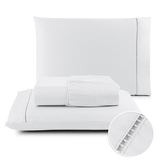 Lencol Queen Jogo De Cama Casal 400 Fios King Micropercal com Ponto Palito Berço e Solteiro — foto 7 — Achou Levou Brasil