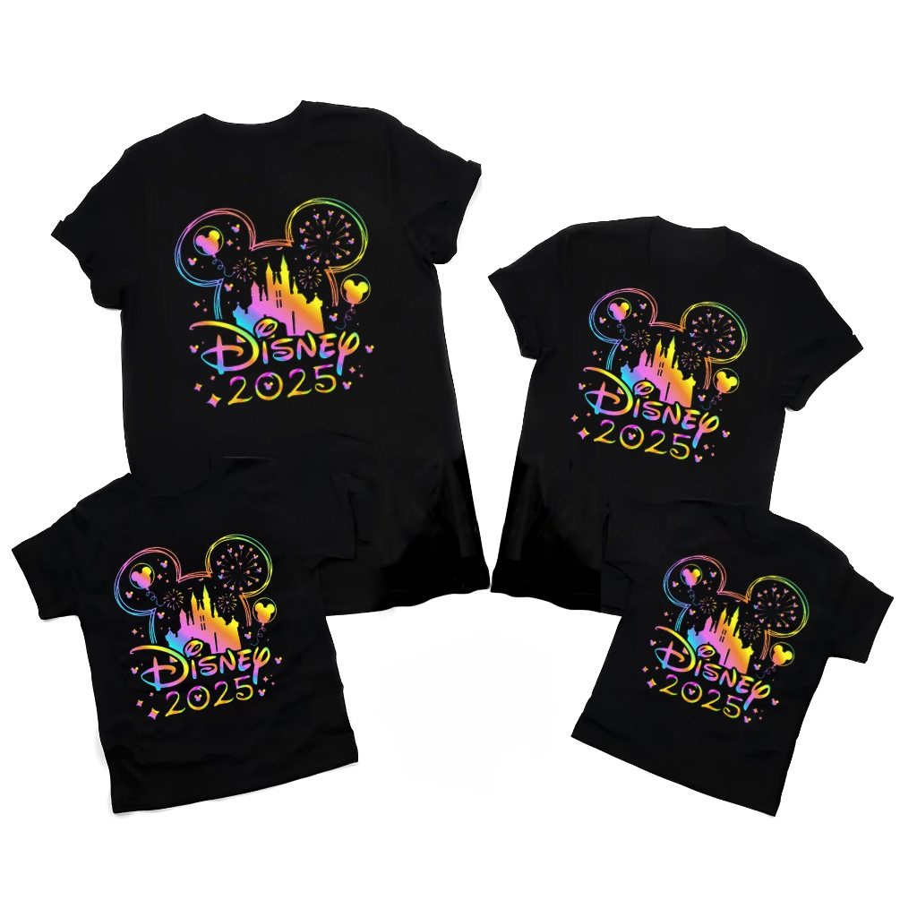 Kit Viagem Disney Camiseta Pai Mãe Filho Filha Camisa Conjunto Com